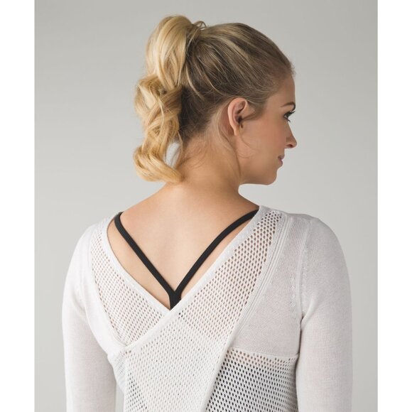 Lululemon Sweater Cashmere Blend Sunset Savasana Pullover Heathered White Med - Picture 5 of 14